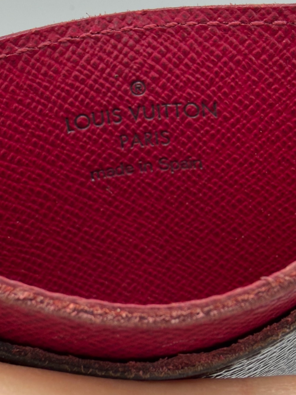 LV Monogram Card Holder with Fuchsia Excellent Condition w/Box and Dust Bag - Picture 11 of 13